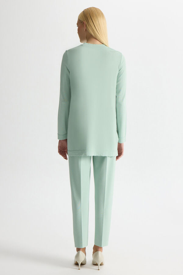 Dar Paça Basic Triko Pantolon Yeşil - 4