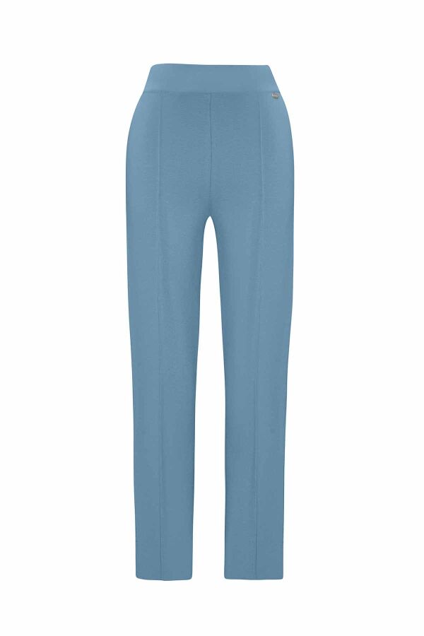 T26K-7000 Dar Paça Triko Pantolon NERVİ-BLUE - 1