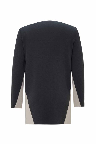 Dark Grey Knit Tunic with Colorful Side Details - 2