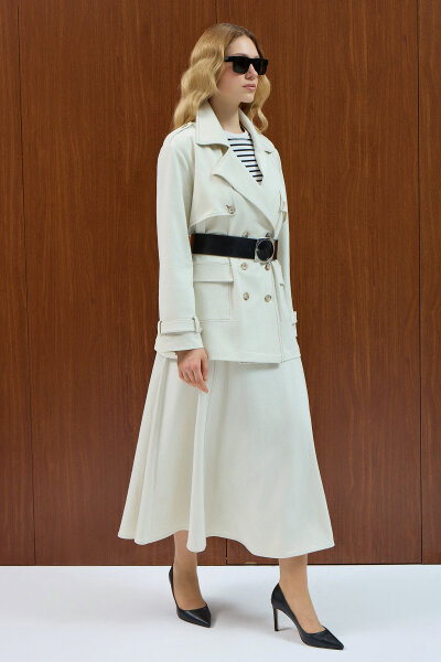 Denim Çan Etek Ekru - MISS DALIDA