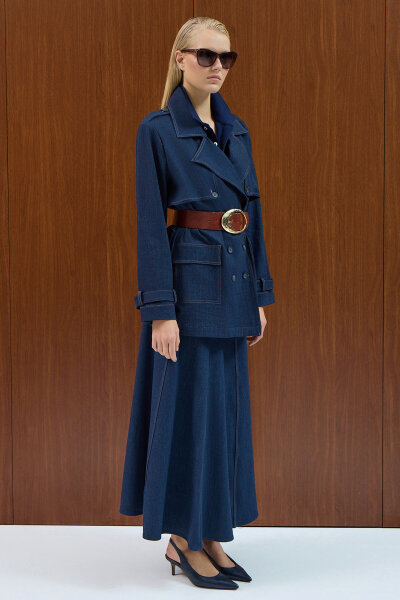 Denim Çan Etek Navy - MISS DALIDA (1)