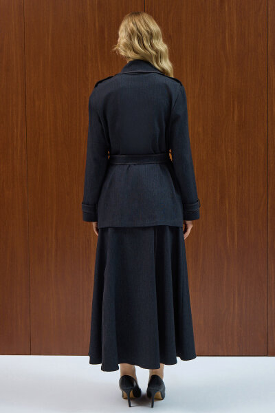 Denim Çan Etek Siyah - 3