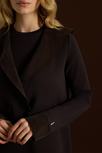 Denizci Yaka Triko Kap Kahverengi - 4