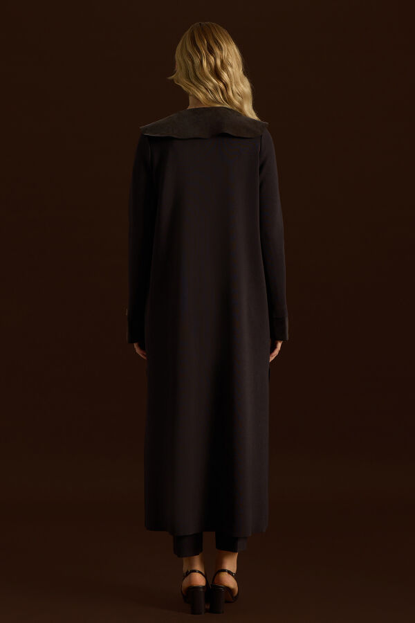 Denizci Yaka Triko Kap Kahverengi - 5