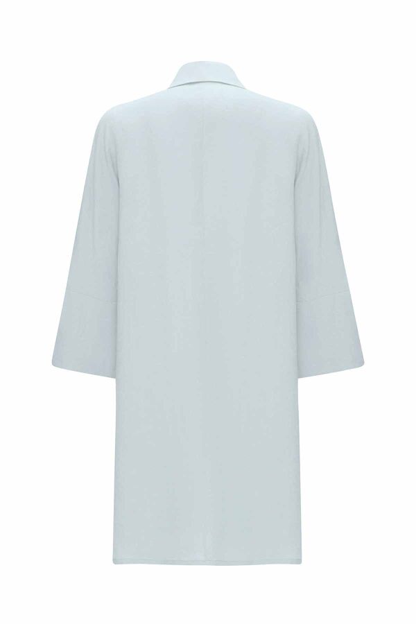 Double Breasted Linen Jacket with Side Slits - 9