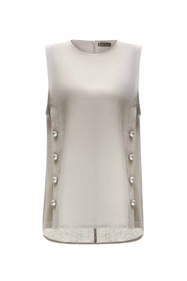 Double Linen Tunic with Side Buttons - 9