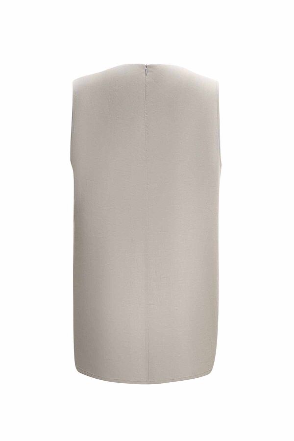 Double Linen Tunic with Side Buttons - 11