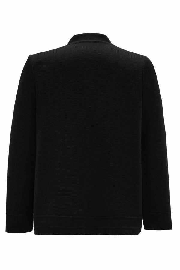 T26K-8207 Düğme Detaylı Triko Ceket BLACK - 5