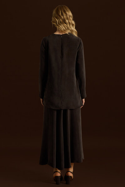 Solid Color Cupro Skirt - MISS DALIDA (1)