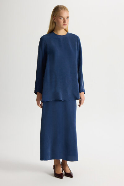 Solid Color Cupro Skirt - 2