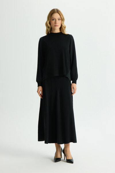 Solid Color Cupro Skirt 