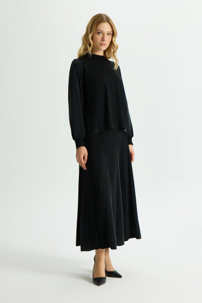 Solid Color Cupro Skirt - MISS DALIDA (1)