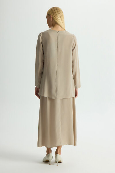 Solid Color Cupro Skirt - MISS DALIDA (1)