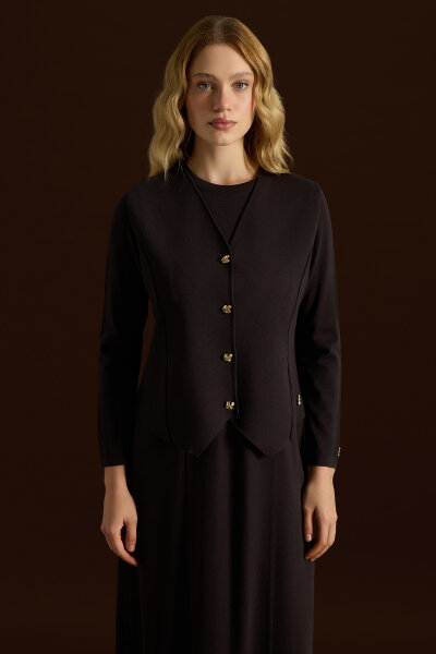 Düz Renk Rahat Kalıp Elbise Kahverengi - 3