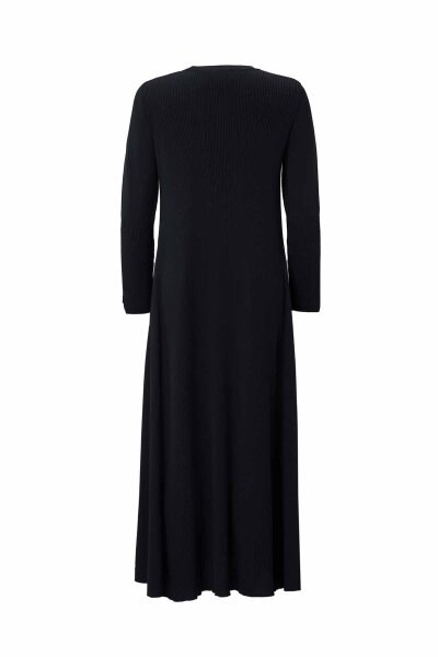 T26K-4009 Düz Renk Rahat Kesim Triko Elbise BLACK - MISS DALIDA (1)