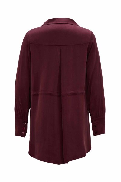Elastic Waist Cupro Bordeaux Shirt - MISS DALIDA (1)