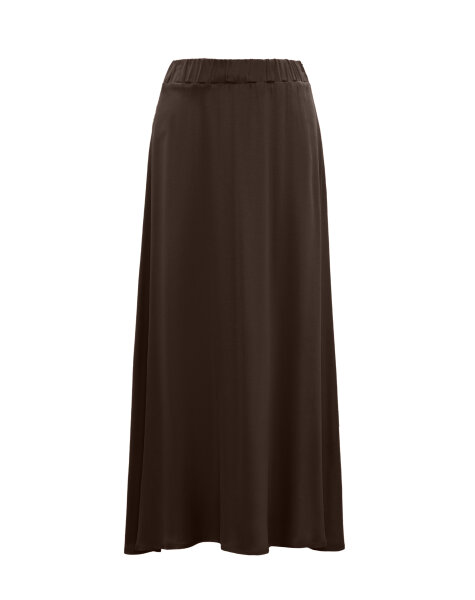 Elastic Waist Cupro Brown Skirt - MISS DALIDA (1)