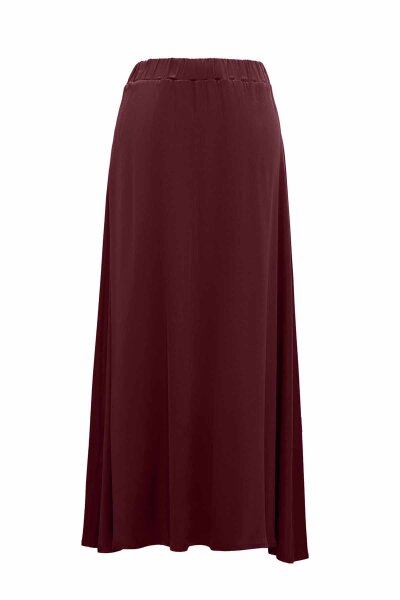 Elastic Waist Cupro Burgundy Skirt - MISS DALIDA (1)