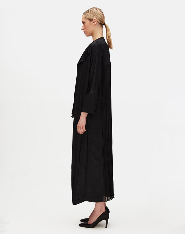 Elegant Long Jacket with Sheer Back - 2
