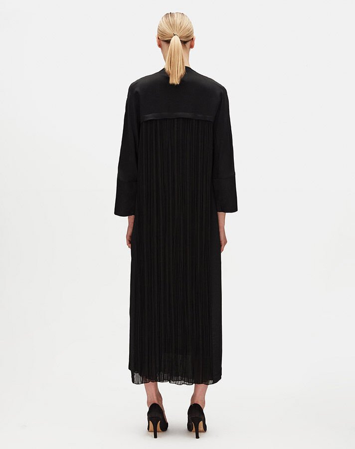 Elegant Long Jacket with Sheer Back - 3