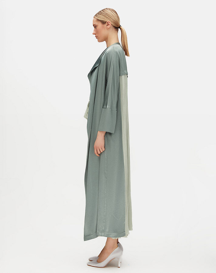 Elegant Long Jacket with Sheer Back - 4