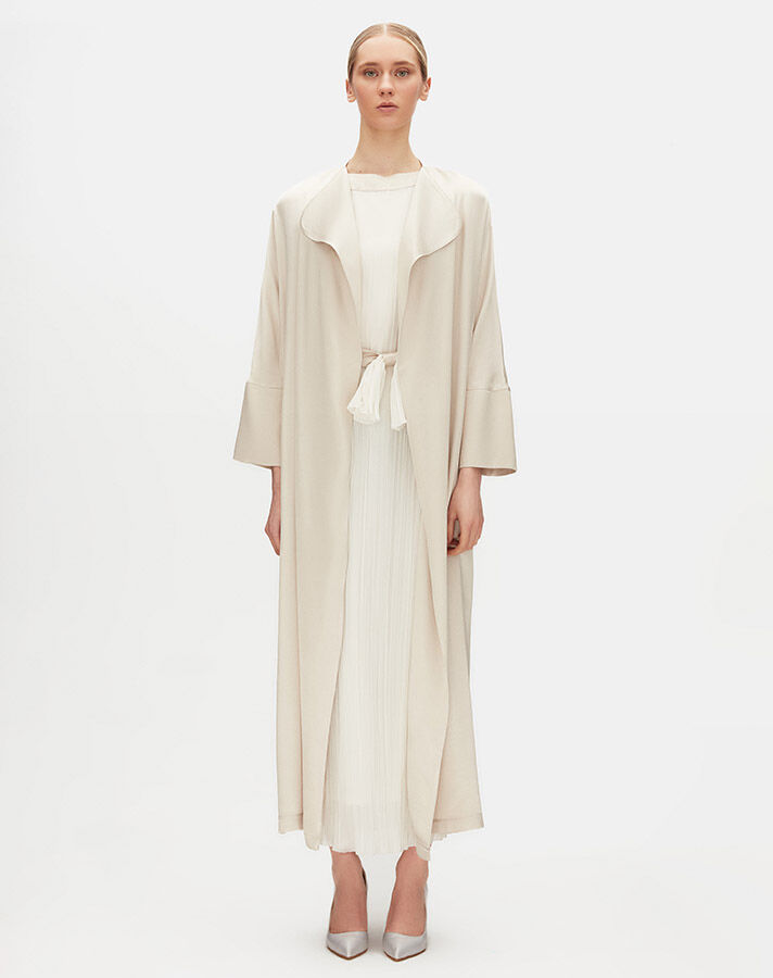 Elegant Long Jacket with Sheer Back - 12