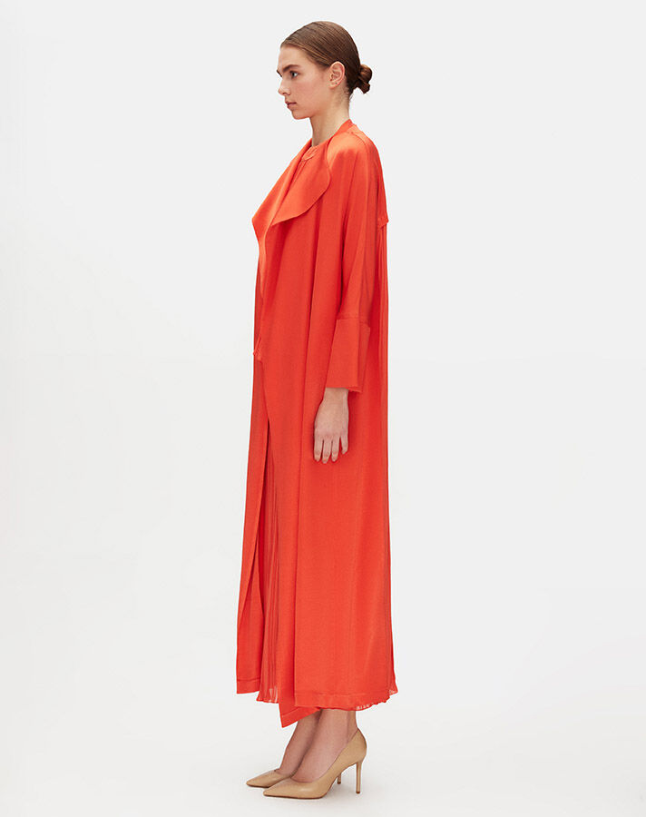 Elegant Long Jacket with Sheer Back - 14