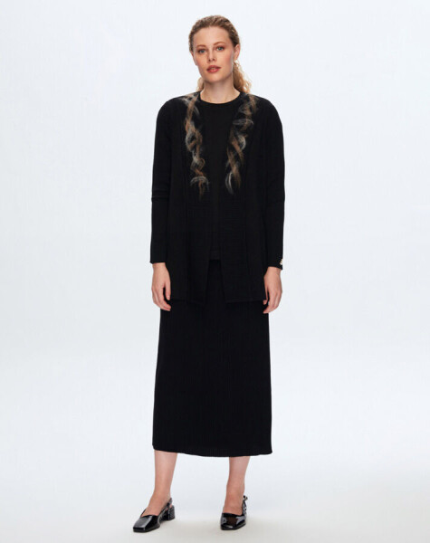 T24K-9028 Felt Detailed Cardigan - 1