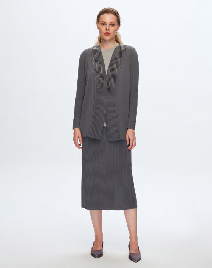 T24K-9028 Felt Detailed Cardigan - 2