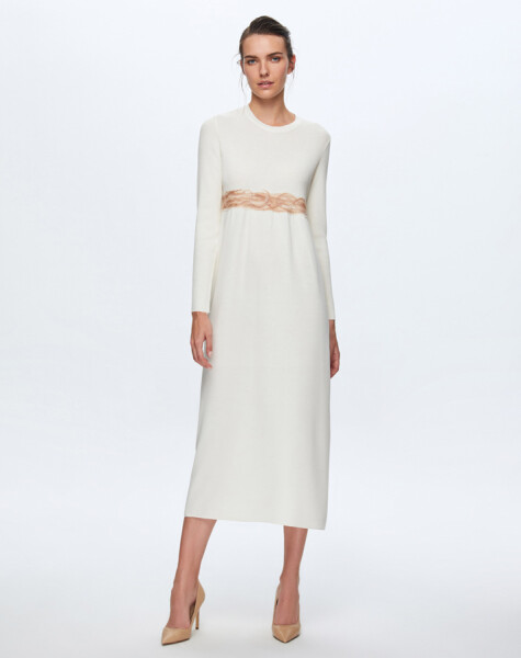 T24K-4002 Felt Detailed Knitwear Dress - 3