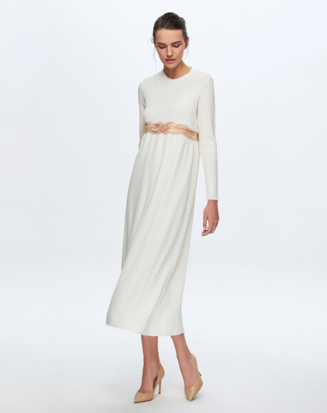 T24K-4002 Felt Detailed Knitwear Dress - 4