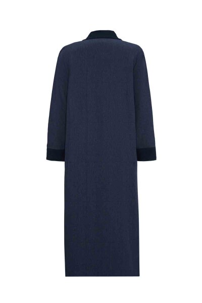 T26K-8014 Fermuarlı Uzun Denim Kap OASI-DARK NAVY - 2