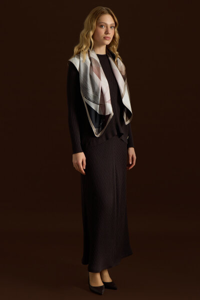 Fitilli Triko Tunik Kahverengi - 3