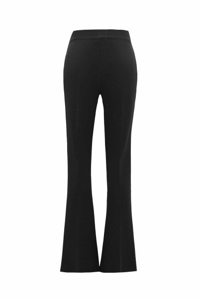 Flared Knit Black Pants 