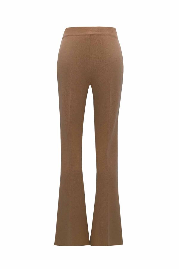 Flared Knit Camel Pants - 2