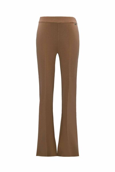 Flared Knit Camel Pants 
