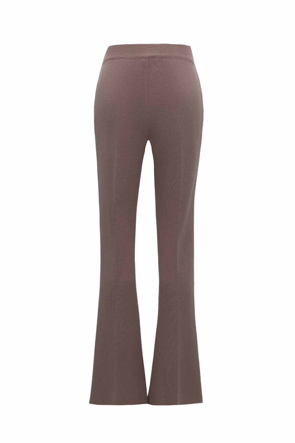 Flared Knit Dark Taupe Pants - 1