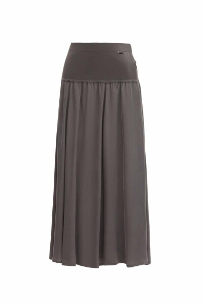Side Zippered Flared Skirt - 1