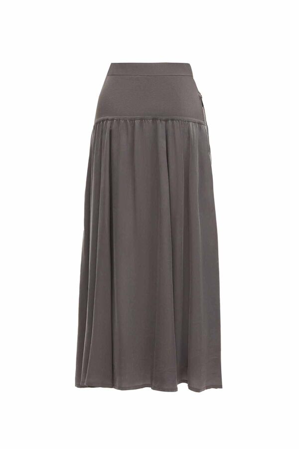Side Zippered Flared Skirt - 2
