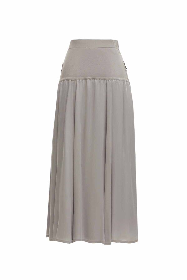 Side Zippered Flared Skirt - 8