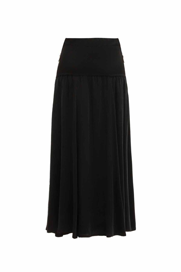 Side Zippered Flared Skirt - 9