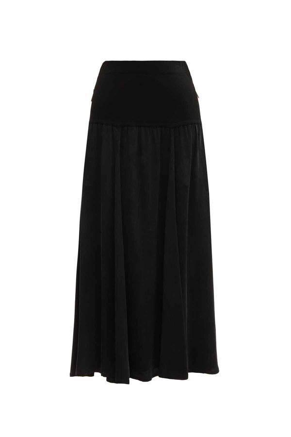 Side Zippered Flared Skirt - 10