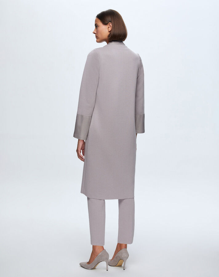 T24K-8010 Knitwear Cape with Leather Detail on Front Patch - 5