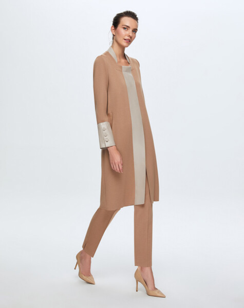 T24K-8010 Knitwear Cape with Leather Detail on Front Patch - 10