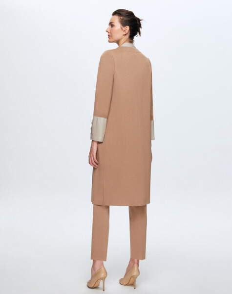 T24K-8010 Knitwear Cape with Leather Detail on Front Patch - 11