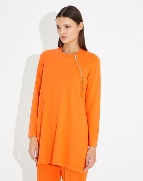 T23Y-6007 Front Zipper Detailed Tunic - 3