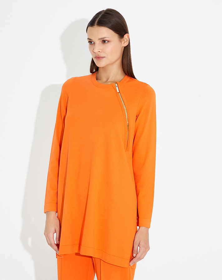 T23Y-6007 Front Zipper Detailed Tunic - 3