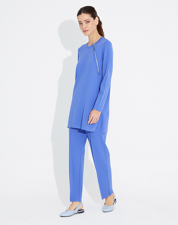 T23Y-6007 Front Zipper Detailed Tunic - 6