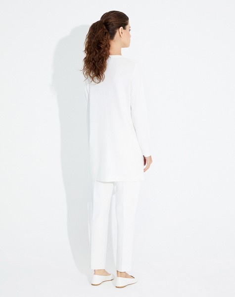 T23Y-6007 Front Zipper Detailed Tunic - 2