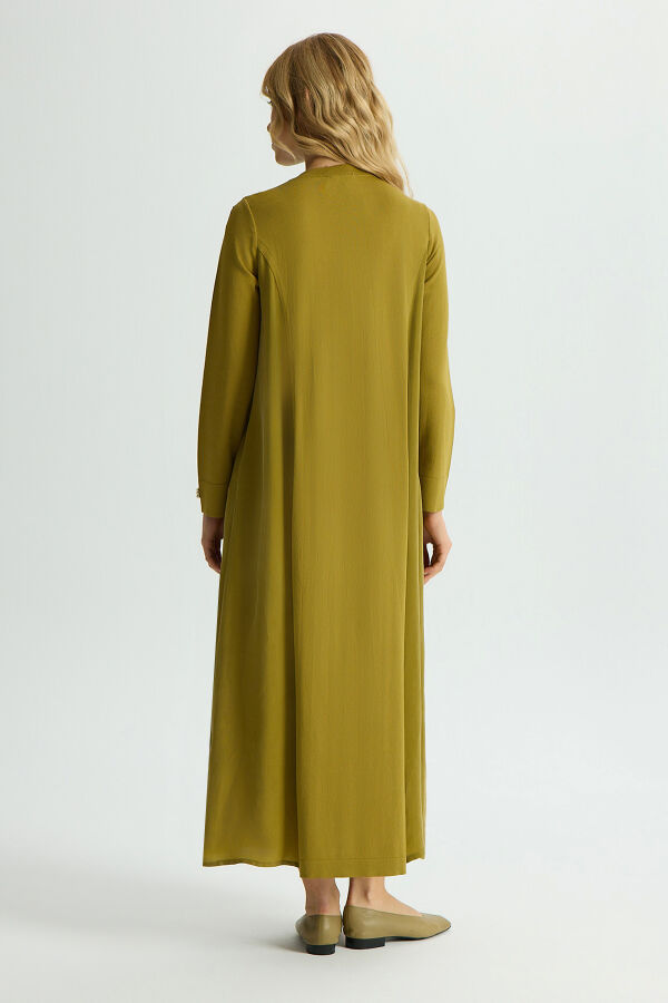 Gizli Patlı Düz Renk Triko Kap Amber - 3